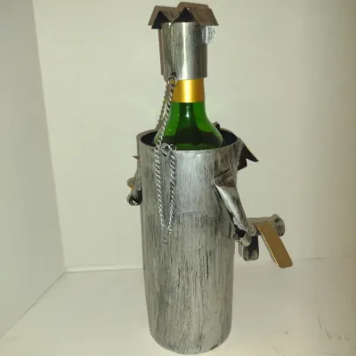 Whimsical Metal Wine Bottle Holder