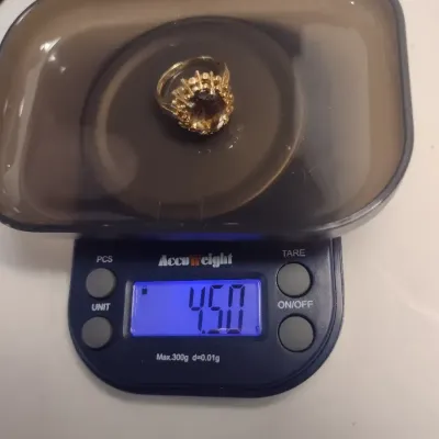 14 Karat Yellow Gold and Gemstone Cocktail Ring- Size 5 3/4- Approx 4.5 Grams Total Weight (#18)