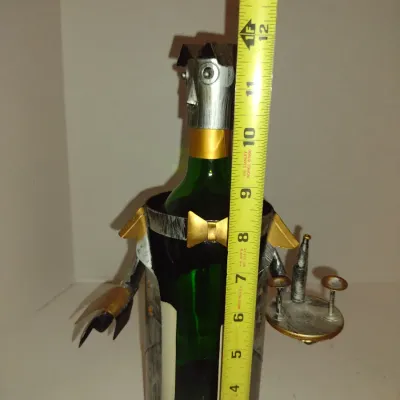 Whimsical Metal Wine Bottle Holder