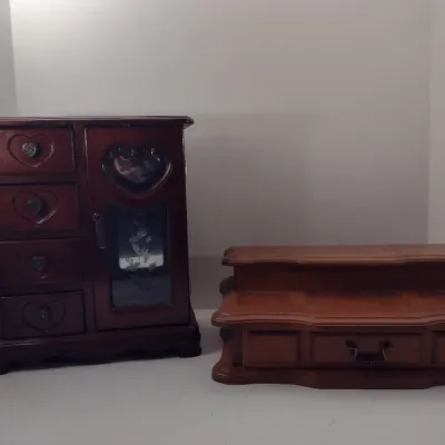 Pair of Wooden Jewelry Boxes