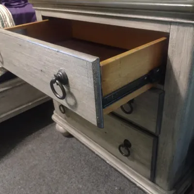 Two Tone Flexsteel Brand Three Drawer Bedside Dresser Choice A