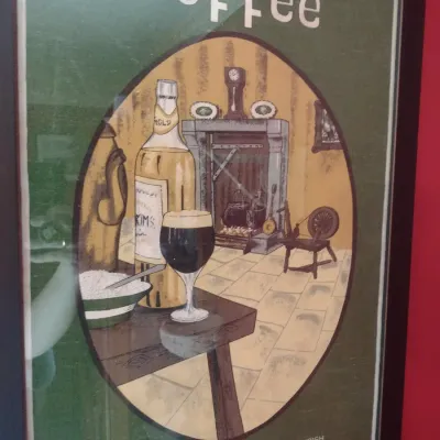 Framed Rustic Design Irish Coffee Recipe Print