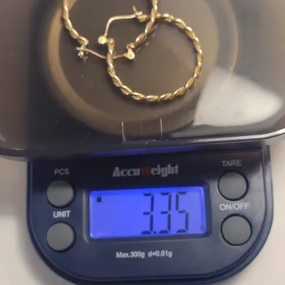 14 Karat Yellow Gold Twist Design Earrings- Approx 3.3 Grams Total Weight (#23)