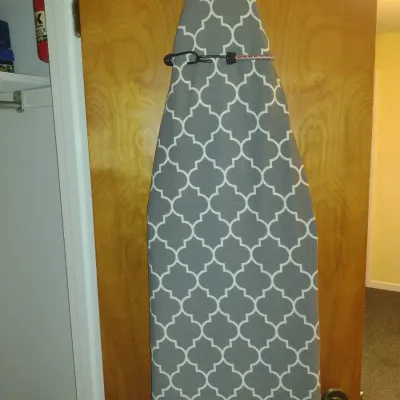 Iron, Ironing Board, and Garment Steamer