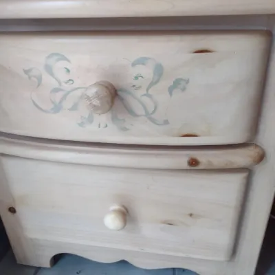 Knotty Pine Double Drawer Bedside Dresser
