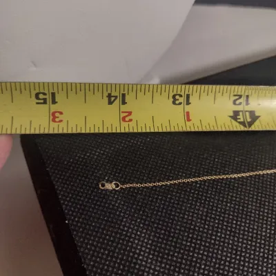 14 Karat Yellow Gold, Gemstone, and Moissanite Necklace- Approx 2.6 Grams Total Weight, 14" Long (#28)