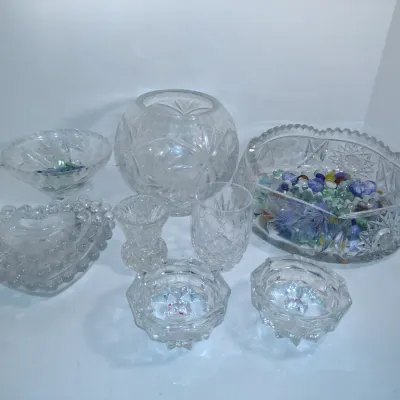 Collection of Glass/Crystal Bowls and Home Decor