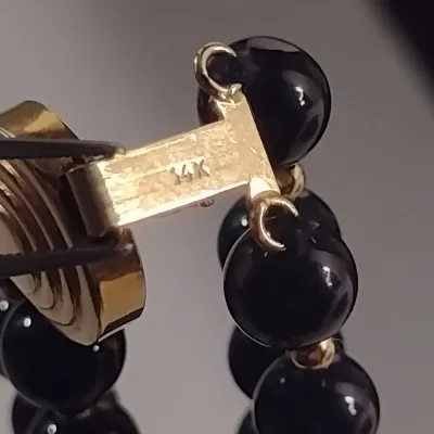14 Karat Yellow Gold- Double Strand Choker Necklace with Center Pendant- Approx 14 1/2" Long (#16)