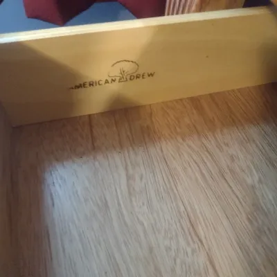 American Drew Three Over Six Dresser with Matching Mirror