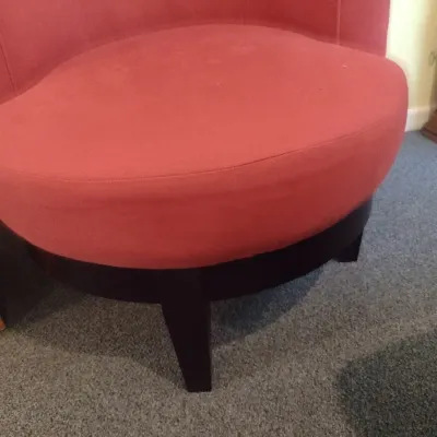 Contemporary Round Swivel Low Profile Barrel Chair