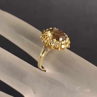 14 Karat Yellow Gold and Gemstone Cocktail Ring- Size 5 3/4- Approx 4.5 Grams Total Weight (#18)