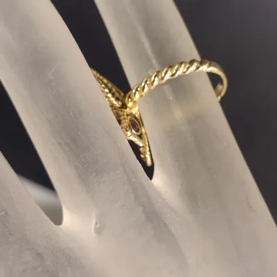 14 Karat Yellow Gold and Amethyst Butterfly Design Ring- Size 6 3/4- Approx 4.8 Grams Total Weight (#17)