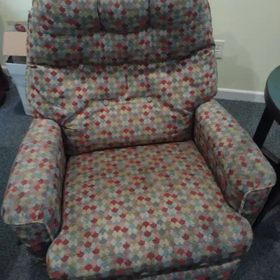 Small Upholstered Rocking Recliner