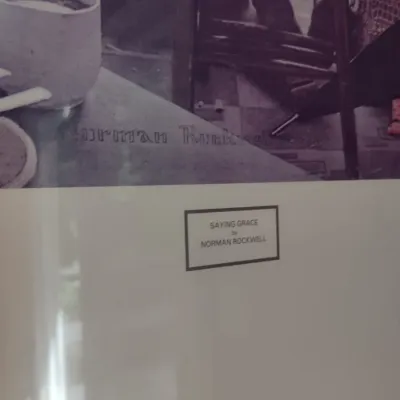Framed Normal Rockwell Print 'Saying Grace'