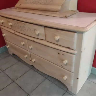 Knotty Pine Three Over Four Dresser with Matching Oval Mirror