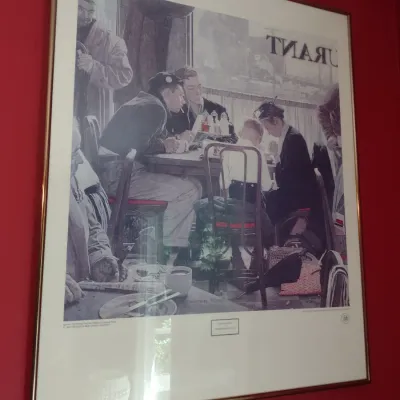 Framed Normal Rockwell Print 'Saying Grace'