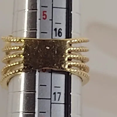 Gold Toned Sterling Silver and Multi Gemstone Ring and Earrings- Ring Size 6 (#8)