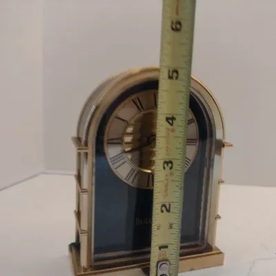 Bulova Battery Operated Table Top Clock- Approx 5" Tall