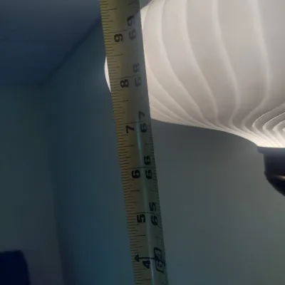 Vintage Floor Lamp with Ribbed Swirl Glass Shade