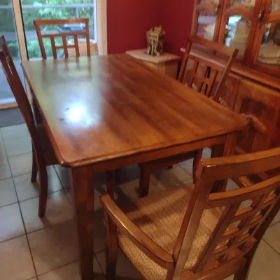 Dining Table with Six Chairs- Ashley Furniture- Approx 35 1/2" x 60" x 29 1/2" Tall