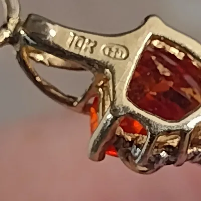 10 Karat Yellow Gold and Gemstone Pendant, Ring, and Earrings- Approx 8.1 Grams Total Weight (#14)