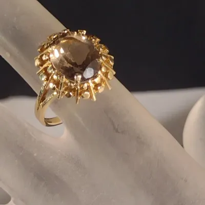 14 Karat Yellow Gold and Gemstone Cocktail Ring- Size 5 3/4- Approx 4.5 Grams Total Weight (#18)