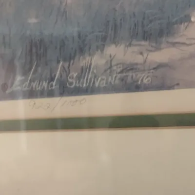 Framed Numbered and Signed Print 'White Strand' by Edmund Sullivan