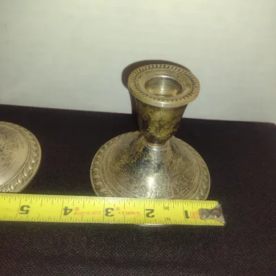 Sterling Silver Duchin Creation Weighted Candle Stick Holders- Approx 3 1/4" Tall