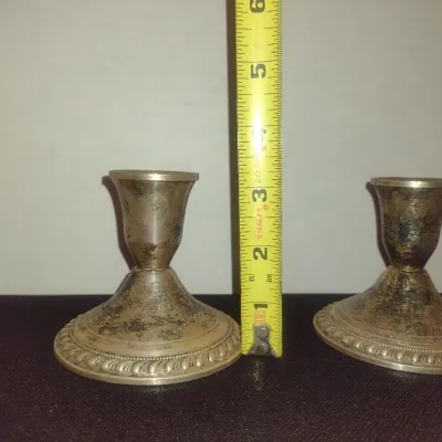 Sterling Silver Duchin Creation Weighted Candle Stick Holders- Approx 3 1/4" Tall