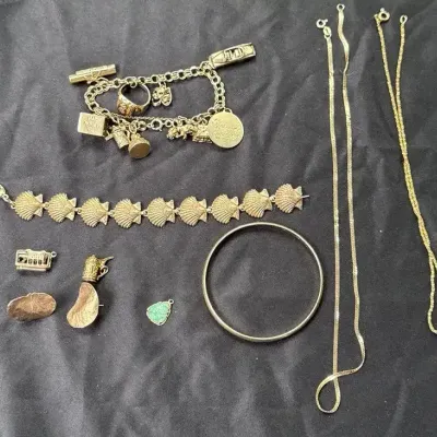 14K Gold Fine Jewelry Lot – Charm Bracelet & Frog Pendant (Approx. 90g Total Weight)