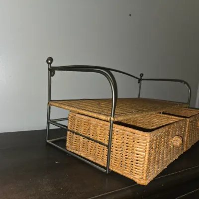 Sale Photo Thumbnail #60: Sit on top of a vest of drawers or hang on wall.  2 drawer with wire construction