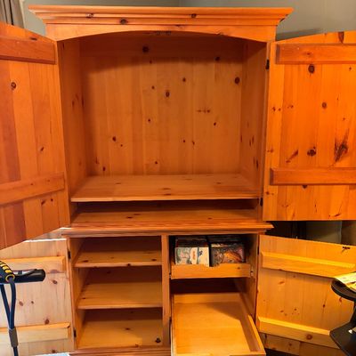 Sale Photo Thumbnail #296: Large beautiful hutch with shelving, drawers and lots of storage space.
