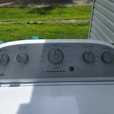 Sale Photo Thumbnail #20: Washing machine works however, the cycling module is not functioning properly.  Washer needs to physically be stepped through the laundry process. 
Washer being sold as is. 
Water supply and drain hose included.