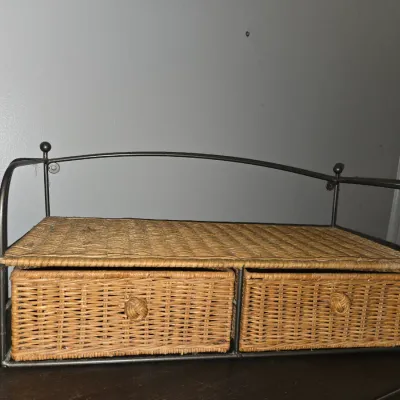 Sale Photo Thumbnail #58: Sit on top of a vest of drawers or hang on wall.  2 drawer with wire construction