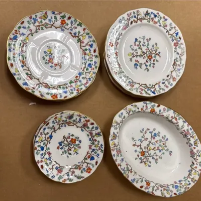 Lot Of Spode Copeland Shanghai Plates And Serving Bowl 