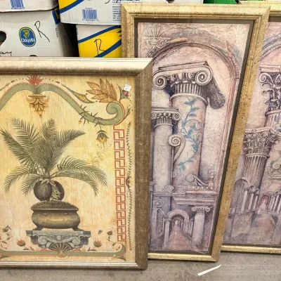 Lot Of Three Palm Tree / Column Prints -Large 
