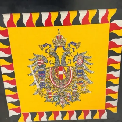 Framed Austro-Hungarian Empire Double Headed Eagle Coat of Arms Wall Art Print