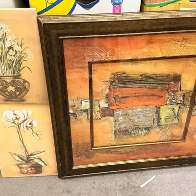 Lot Of 3 Beautiful Prints - Floral And Neutral Tones 