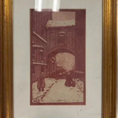 Red Architecture Arch Way Photo & Daisy Picture + Eclectic Piece 