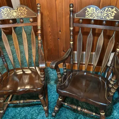 Pair Of Virginia House Wooden Rocking Chairs 