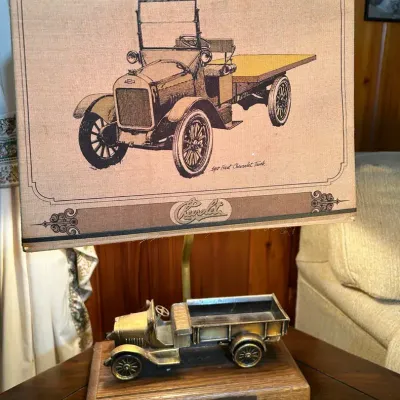 Vintage Chevrolet Lamp With Shade 
