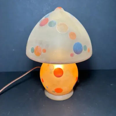 Czech Bellova Gnome/mushroom Art Glass Lamp