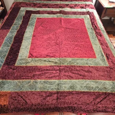Vintage Handmade Quilt Velvet Fabrics