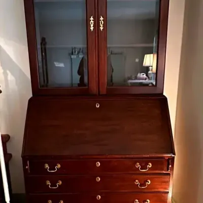 Henkel Harris Mahogany Secretary With Bookcase