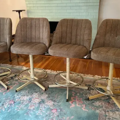 4 Mid-Century Bar Stools 