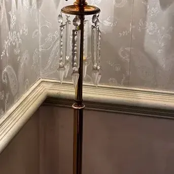 Crystal & Brass Floor Lamp