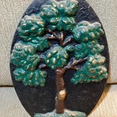 Virginia Metalcrafters Fire Sign - Hand Cast And Hand Painted 