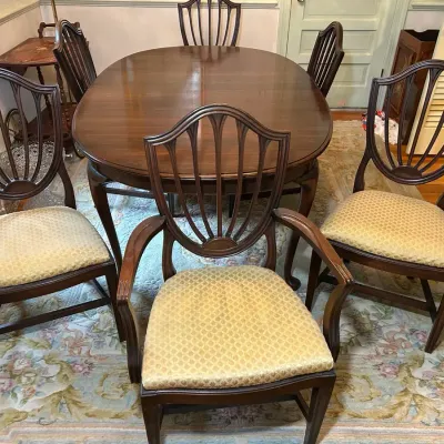 Queen Anne Dining Table and Federal Style Chairs