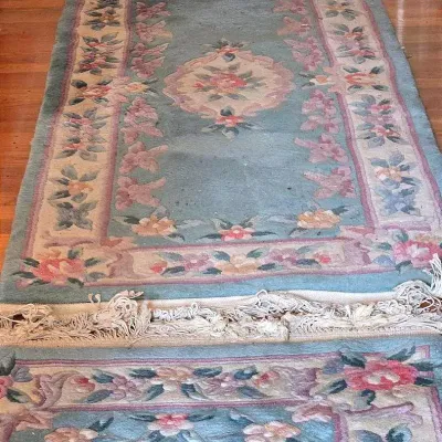 2 Handmade Wool Chinese Runner Rugs ~ Vintage 