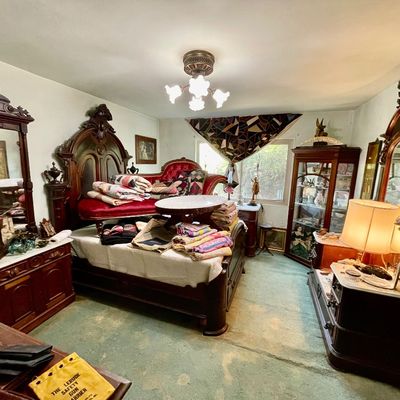 Victorian walnut hand carved bed